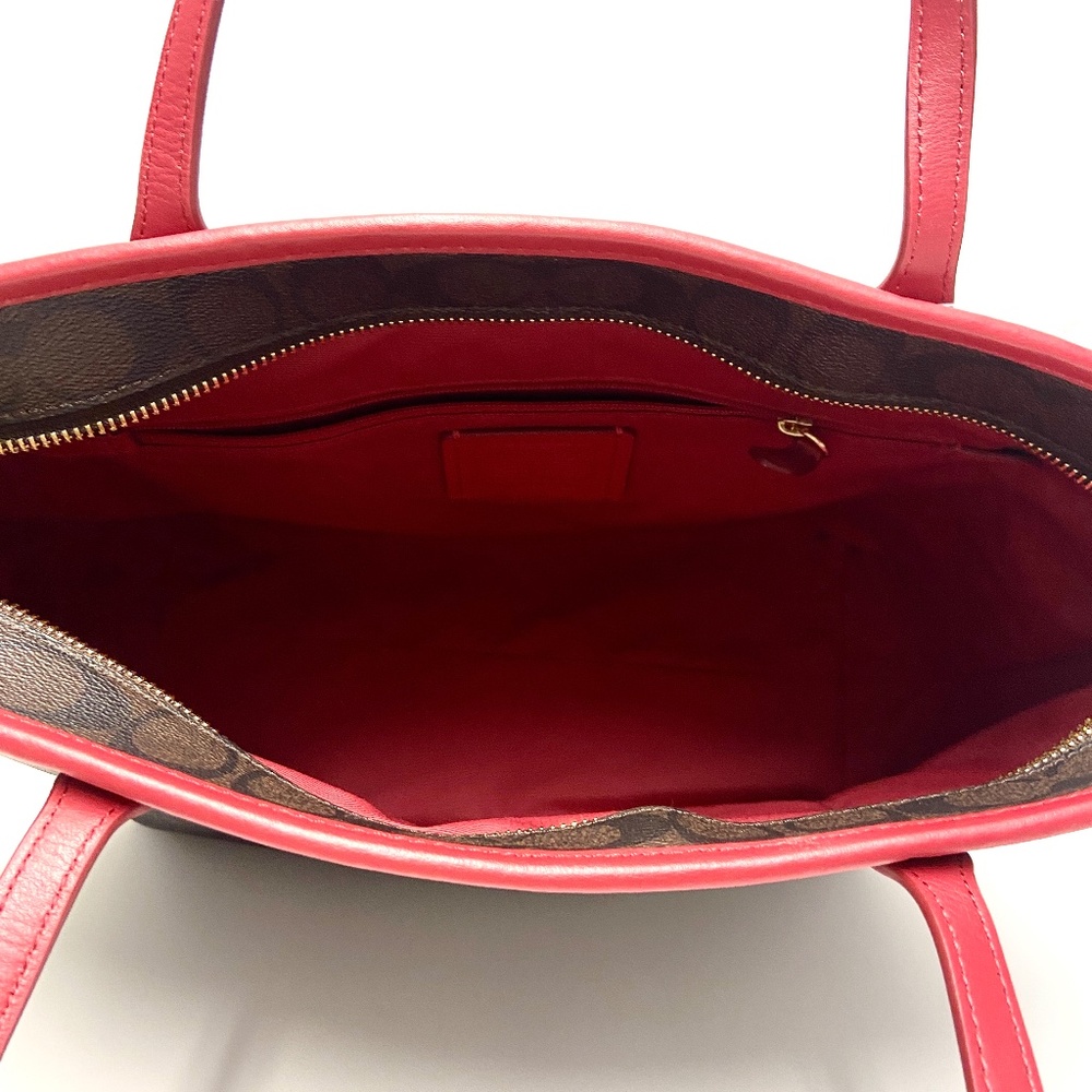 Coach Signature City Zip Tote - Brown True Red - Picture 5 of 5